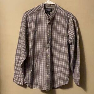 Men's Plaid Shirt - Blue and White